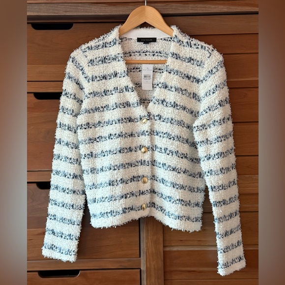 Ann Taylor Tweedy V Neck Sweater Jacket Size Small - Picture 2 of 7